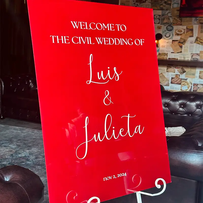 Acrylic Welcome Sign — Miami rental in the Welcome Signs collection by Be Extra Miami. — Miami wedding event rental.