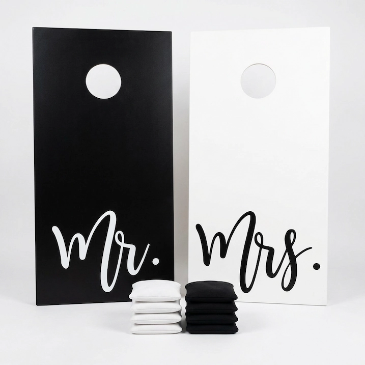 The Vow Cornhole — Miami rental in the Wedding Games collection by Be Extra Miami. — Miami wedding event rental.