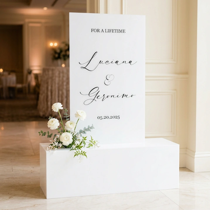Acrylic box seating chart wedding rental