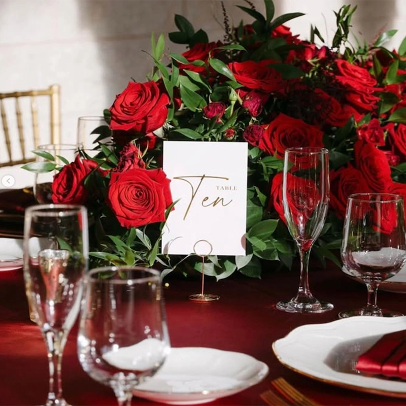 Wedding table numbers and seating chart